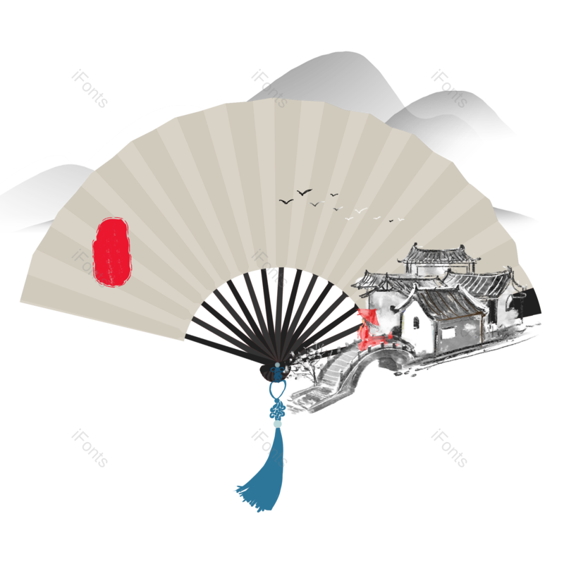 装饰图片,水墨元素,中国风PNG,山水免抠素材